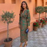 Vestido midi com estampado