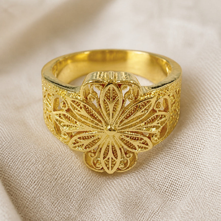 Anel Flor Dourado