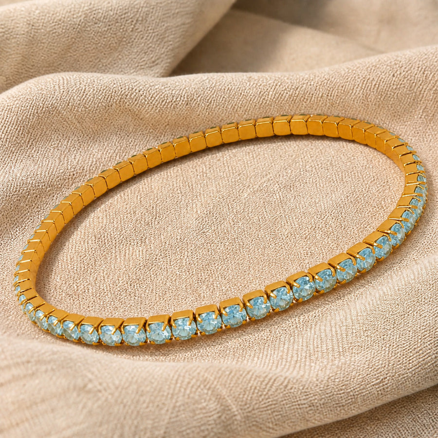 Pulseira Pedra Turquesa Dourada