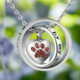 « Plus à mes côtés, pour toujours dans mon cœur » – Collier Urne Patte en Acier Inoxydable