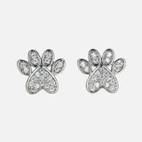 Clous d'oreilles patte en oxyde de zirconium blanc – Motif cœur