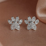 Clous d'oreilles patte en oxyde de zirconium blanc – Motif cœur