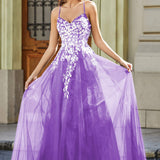 Benedita | Vestido comprido em tule com top em renda aplicada