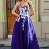 Benedita | Vestido comprido em tule com top em renda aplicada
