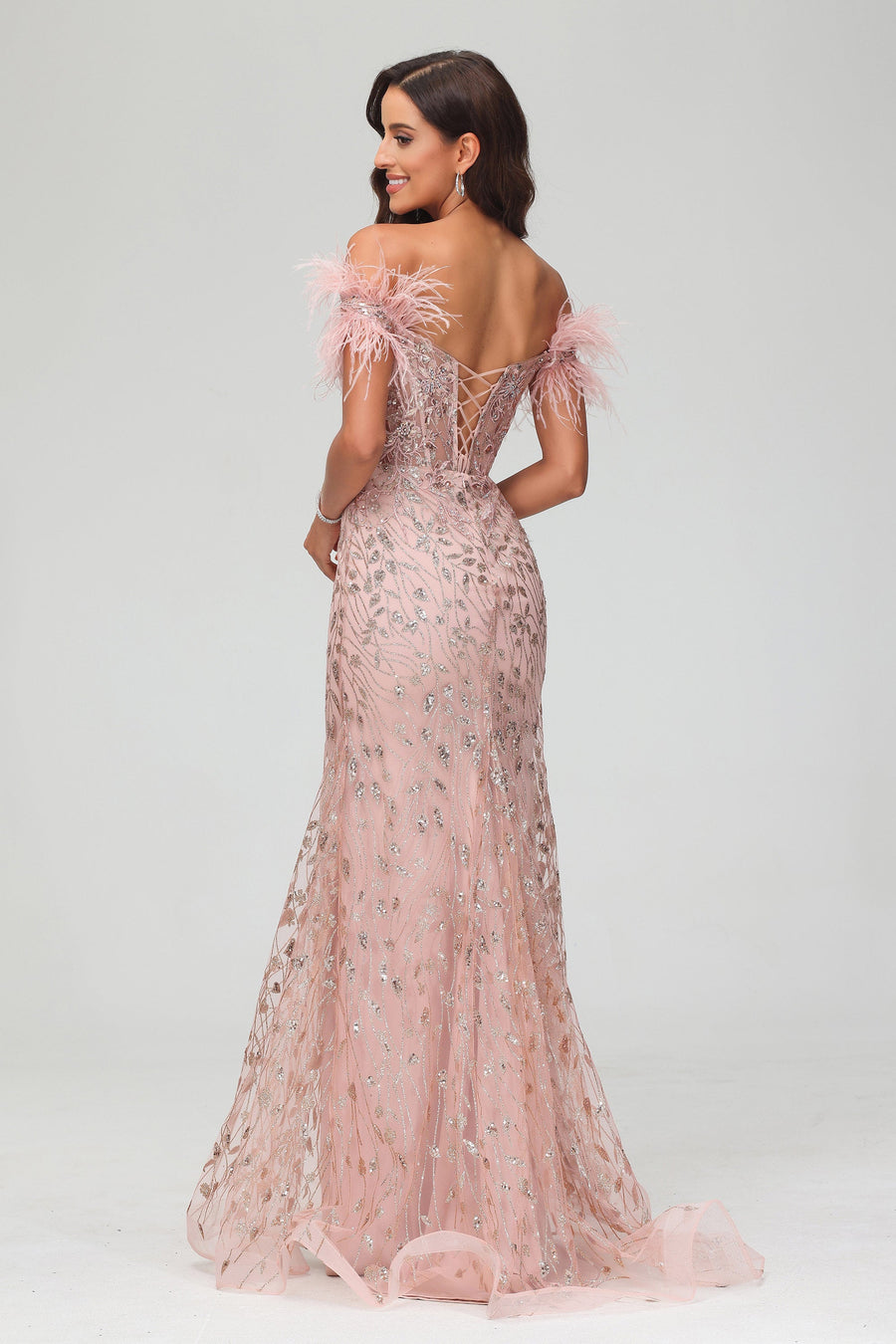 Matilde | Vestido justo com cauda sereia com brilhantes