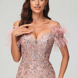 Matilde | Vestido justo com cauda sereia com brilhantes