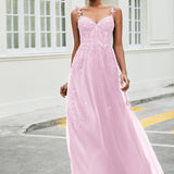 Mercedes | Vestido coração em tule com aplicações e racha