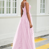 Mercedes | Vestido coração em tule com aplicações e racha