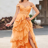 Palmira | Vestido em tule com folhos com ombros descobertos