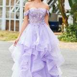 Bárbara | Vestido de baile em tule com folhos estilo princesa evasê