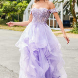 Bárbara | Vestido de baile em tule com folhos estilo princesa evasê