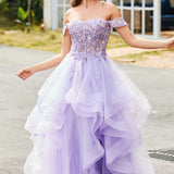 Bárbara | Vestido de baile em tule com folhos estilo princesa evasê