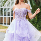 Bárbara | Vestido de baile em tule com folhos estilo princesa evasê