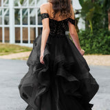 Bárbara | Vestido de baile em tule com folhos estilo princesa evasê