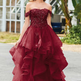 Bárbara | Vestido de baile em tule com folhos estilo princesa evasê
