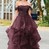 Bárbara | Vestido de baile em tule com folhos estilo princesa evasê