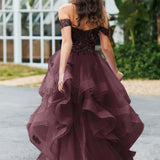 Bárbara | Vestido de baile em tule com folhos estilo princesa evasê