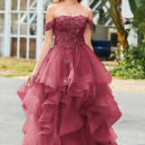 Bárbara | Vestido de baile em tule com folhos estilo princesa evasê