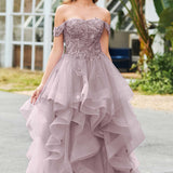 Bárbara | Vestido de baile em tule com folhos estilo princesa evasê