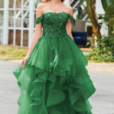 Bárbara | Vestido de baile em tule com folhos estilo princesa evasê
