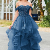 Bárbara | Vestido de baile em tule com folhos estilo princesa evasê