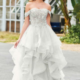 Bárbara | Vestido de baile em tule com folhos estilo princesa evasê