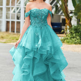 Bárbara | Vestido de baile em tule com folhos estilo princesa evasê