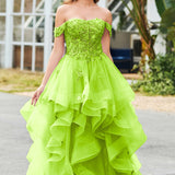 Bárbara | Vestido de baile em tule com folhos estilo princesa evasê