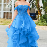 Bárbara | Vestido de baile em tule com folhos estilo princesa evasê