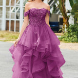 Bárbara | Vestido de baile em tule com folhos estilo princesa evasê