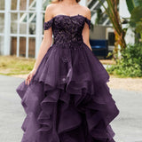Bárbara | Vestido de baile em tule com folhos estilo princesa evasê