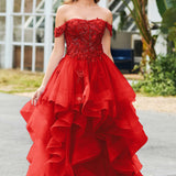 Bárbara | Vestido de baile em tule com folhos estilo princesa evasê