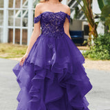 Bárbara | Vestido de baile em tule com folhos estilo princesa evasê