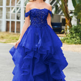 Bárbara | Vestido de baile em tule com folhos estilo princesa evasê