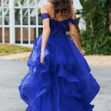 Bárbara | Vestido de baile em tule com folhos estilo princesa evasê