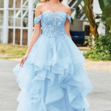 Bárbara | Vestido de baile em tule com folhos estilo princesa evasê