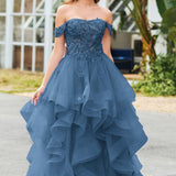 Bárbara | Vestido de baile em tule com folhos estilo princesa evasê
