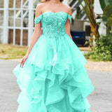 Bárbara | Vestido de baile em tule com folhos estilo princesa evasê