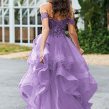 Bárbara | Vestido de baile em tule com folhos estilo princesa evasê
