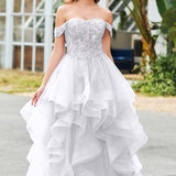 Bárbara | Vestido de baile em tule com folhos estilo princesa evasê