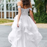 Bárbara | Vestido de baile em tule com folhos estilo princesa evasê