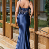 Lídia | Vestido transparente com corpete aplicado pregas e racha