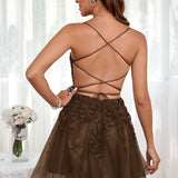 Marlene | Vestido com top estilo corset transparente decote coração e aplicações