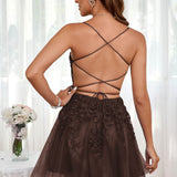 Marlene | Vestido com top estilo corset transparente decote coração e aplicações