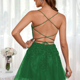 Marlene | Vestido com top estilo corset transparente decote coração e aplicações