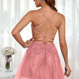 Marlene | Vestido com top estilo corset transparente decote coração e aplicações