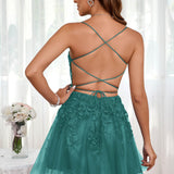 Marlene | Vestido com top estilo corset transparente decote coração e aplicações