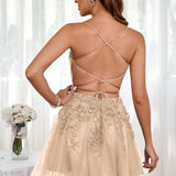 Marlene | Vestido com top estilo corset transparente decote coração e aplicações