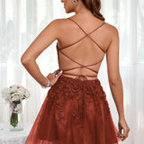 Marlene | Vestido com top estilo corset transparente decote coração e aplicações