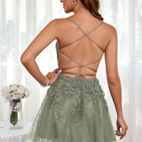 Marlene | Vestido com top estilo corset transparente decote coração e aplicações